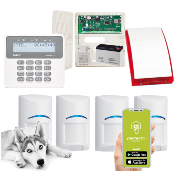 ZESTAW ALARMOWY SATEL PERFECTA-IP 32-WRL 4 CZUJKI BOSCH PET + PRF-LCD + SYRENA SP-4001R